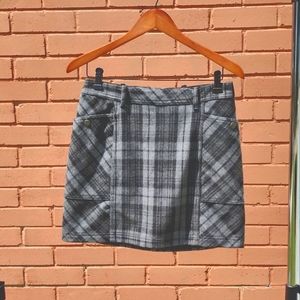 Eddie Bauer Plaid Wool Micro Skirt